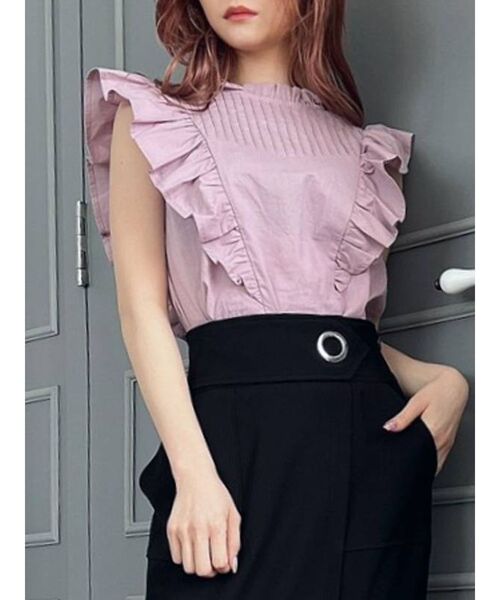 RESEXXY(リゼクシー)の「ピンタックデザインラッフルブラウス(シャツ/ブラウス・レディース・ホワイト/ブラック/ピンク・FREE)」の1枚目の写真