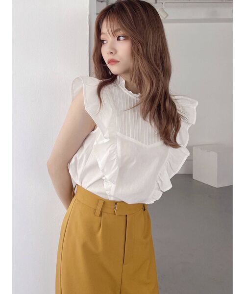 RESEXXY(リゼクシー)の「ピンタックデザインラッフルブラウス(シャツ/ブラウス・レディース・ホワイト/ブラック/ピンク・FREE)」の4枚目の写真