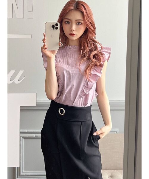 RESEXXY(リゼクシー)の「ピンタックデザインラッフルブラウス(シャツ/ブラウス・レディース・ホワイト/ブラック/ピンク・FREE)」の8枚目の写真