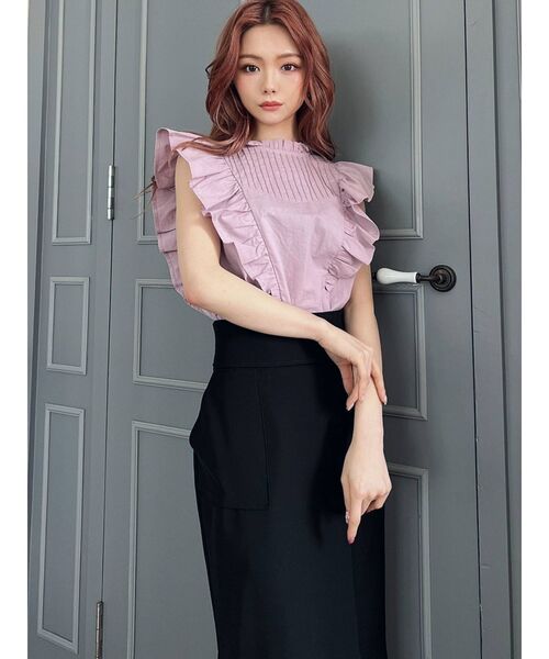 RESEXXY(リゼクシー)の「ピンタックデザインラッフルブラウス(シャツ/ブラウス・レディース・ホワイト/ブラック/ピンク・FREE)」の9枚目の写真