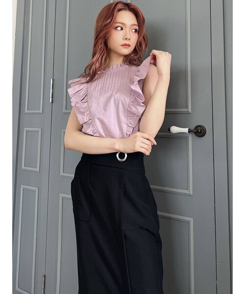RESEXXY(リゼクシー)の「ピンタックデザインラッフルブラウス(シャツ/ブラウス・レディース・ホワイト/ブラック/ピンク・FREE)」の10枚目の写真