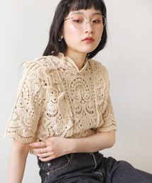 Bab | フリルクロシェブラウス(シャツ/ブラウス)