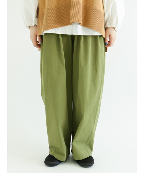 Samansa Mos2（サマンサ モスモス）の「ツイルウエストタブストレートパンツ（その他パンツ・レディース・ブラウン/カーキ/オレンジ/キナリ・ﾌﾘ-）」の3枚目の写真