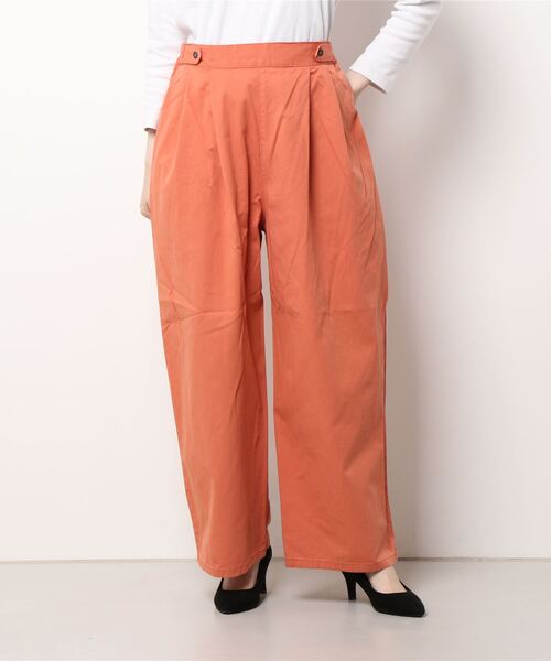 Samansa Mos2（サマンサ モスモス）の「ツイルウエストタブストレートパンツ（その他パンツ・レディース・ブラウン/カーキ/オレンジ/キナリ・ﾌﾘ-）」の7枚目の写真