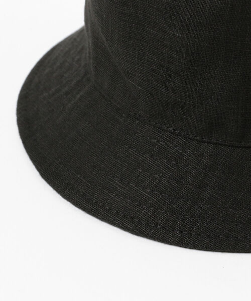 GRILLO（グリーロ）の「GRILLO × BEAMS / 別注 リネン バケット ハット（ハット・メンズ・ブラック/ベージュ・ONE SIZE）」の4枚目の写真