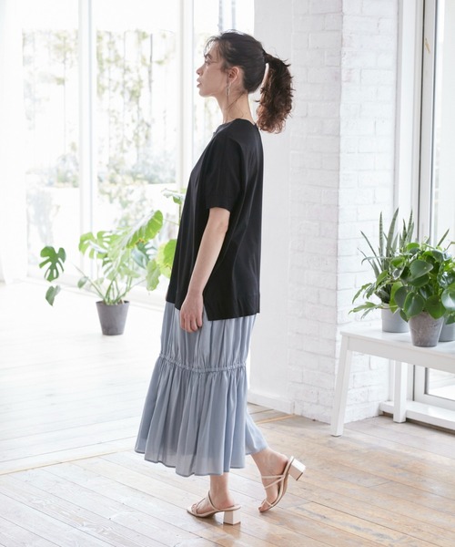 INED CLARO（イネドクラロ）の「ドッキングプルオーバーワンピース（ワンピース・レディース・ブラック/ブルー/アイボリー・フリー）」の5枚目の写真