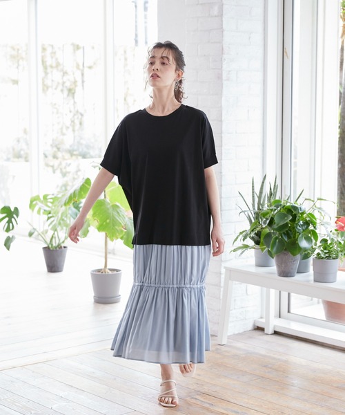 INED CLARO（イネドクラロ）の「ドッキングプルオーバーワンピース（ワンピース・レディース・ブラック/ブルー/アイボリー・フリー）」の12枚目の写真