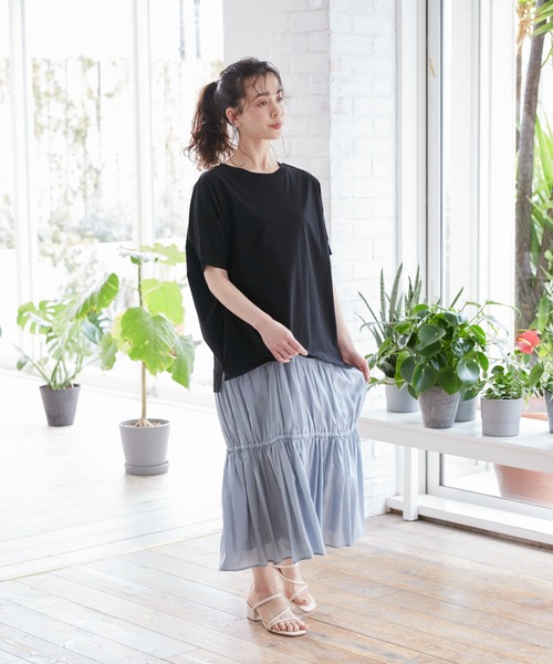 INED CLARO（イネドクラロ）の「ドッキングプルオーバーワンピース（ワンピース・レディース・ブラック/ブルー/アイボリー・フリー）」の13枚目の写真