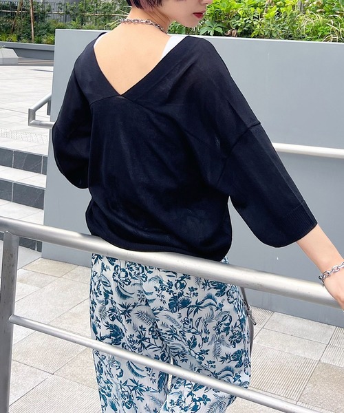 PAGEBOY(ページボーイ)の「Vネックルーズサマーカーディガン(カーディガン/ボレロ・レディース・ピンク/オフホワイト/ブラック・FREE)」の9枚目の写真