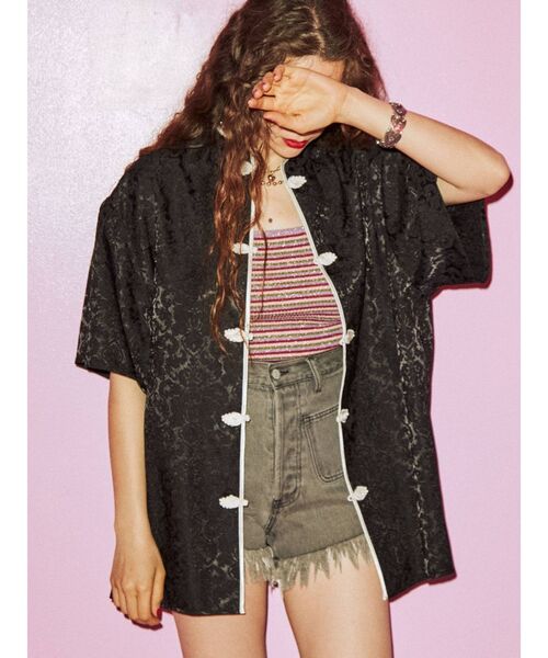 jouetie（ジュエティ）の「スタンドカラーチャイナシャツ（シャツ/ブラウス・レディース・アイボリー/ブラック/ピンク/ブルー/オレンジ・MEDIUM）」の16枚目の写真