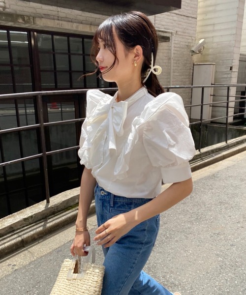 one after another NICE CLAUP（ワンアフターアナザーナイスクラップ）の「Bigリボンブラウス（シャツ/ブラウス・レディース・ベージュ/オフホワイト/アイボリー/ブラック系その他/ピンク・FREE）」の11枚目の写真