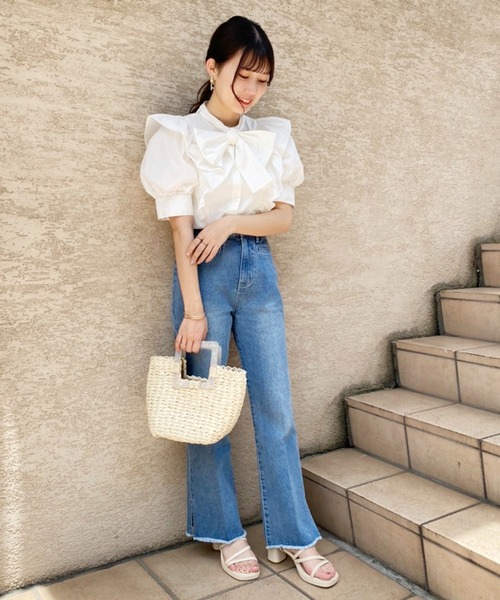 one after another NICE CLAUP（ワンアフターアナザーナイスクラップ）の「Bigリボンブラウス（シャツ/ブラウス・レディース・ベージュ/オフホワイト/アイボリー/ブラック系その他/ピンク・FREE）」の13枚目の写真