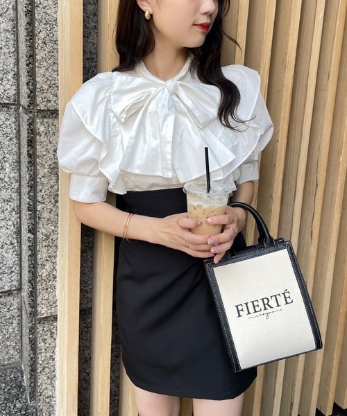 one after another NICE CLAUP（ワンアフターアナザーナイスクラップ）の「Bigリボンブラウス（シャツ/ブラウス・レディース・ベージュ/オフホワイト/アイボリー/ブラック系その他/ピンク・FREE）」の15枚目の写真