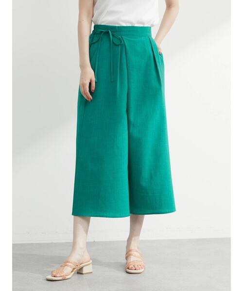 Green　Parks（グリーンパークス）の「接触冷感 ガウチョパンツ（その他パンツ・レディース・ブラック/ブラウン/ブルーグリーン・FREE）」の6枚目の写真