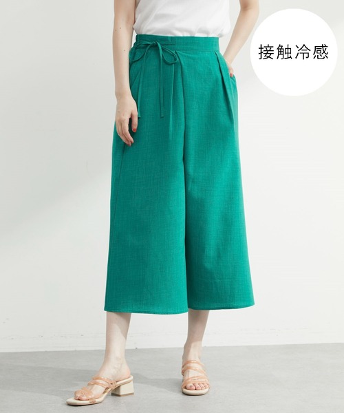 Green　Parks（グリーンパークス）の「接触冷感 ガウチョパンツ（その他パンツ・レディース・ブラック/ブラウン/ブルーグリーン・FREE）」の3枚目の写真