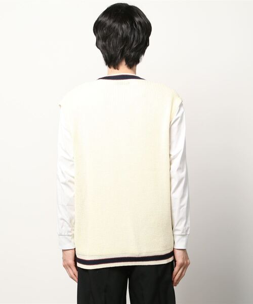 Bling Leads(ブリングリーズ)の「■Bling Leads■麻タッチアクリル畔編みベスト(ベスト・メンズ・ホワイト系その他/ホワイト系その他2・LARGE/X-LARGE/MEDIUM)」の4枚目の写真