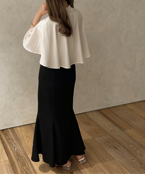 apres jour clair（アプレジュールクレア）の「【apres jour clair】ケープ付フレンチスリーブブラウス【ZOZOTOWN限定アイテム】（シャツ/ブラウス・レディース・ホワイト/ベージュ/アイボリー・フリー/X-LARGE）」の8枚目の写真