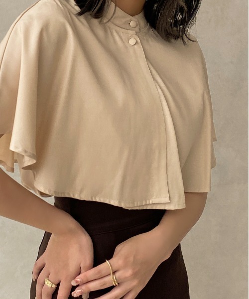 apres jour clair（アプレジュールクレア）の「【apres jour clair】ケープ付フレンチスリーブブラウス【ZOZOTOWN限定アイテム】（シャツ/ブラウス・レディース・ホワイト/ベージュ/アイボリー・フリー/X-LARGE）」の15枚目の写真