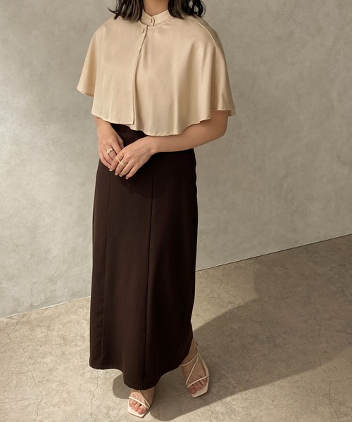 apres jour clair（アプレジュールクレア）の「【apres jour clair】ケープ付フレンチスリーブブラウス【ZOZOTOWN限定アイテム】（シャツ/ブラウス・レディース・ホワイト/ベージュ/アイボリー・フリー/X-LARGE）」の19枚目の写真