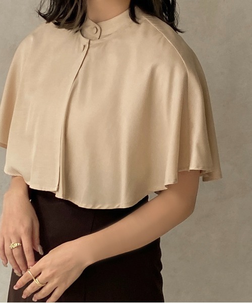apres jour clair（アプレジュールクレア）の「【apres jour clair】ケープ付フレンチスリーブブラウス【ZOZOTOWN限定アイテム】（シャツ/ブラウス・レディース・ホワイト/ベージュ/アイボリー・フリー/X-LARGE）」の12枚目の写真
