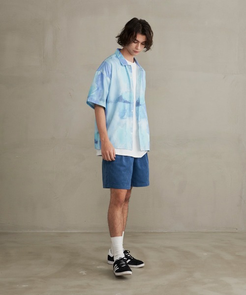 Revo.(レボ)の「Revo. 水彩タッチ アートパターン リラックスフィット 半袖 柄シャツ(シャツ/ブラウス・メンズ・ブルー/パープル/ライム・1/2)」の20枚目の写真