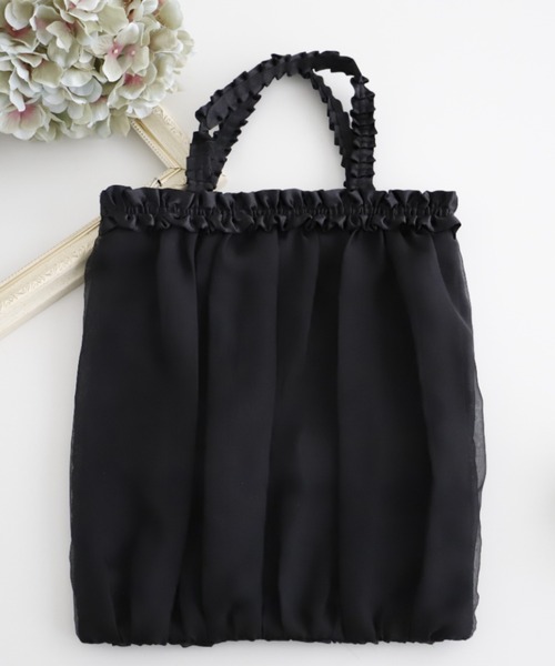 Cupid Heart（キューピッドハート）の「【Cupid Heart】結婚式バッグ ギャザー＆シフォンサブバッグ（エコバッグ/サブバッグ・レディース・ベージュ/ブラック・MEDIUM）」の14枚目の写真