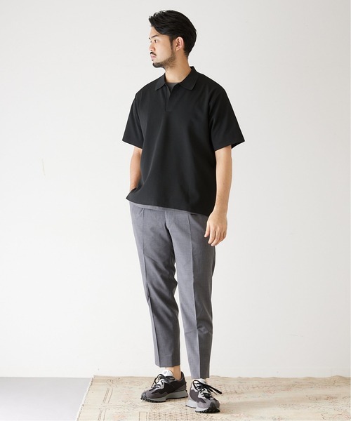 417 EDIFICE（フォーワンセブンエディフィス）の「ハーフミラノスキッパー S/S（ポロシャツ・メンズ・ライトグレー/ブラック/グリーン/ブルー/イエロー・SMALL/MEDIUM/LARGE）」の6枚目の写真