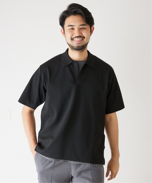 417 EDIFICE（フォーワンセブンエディフィス）の「ハーフミラノスキッパー S/S（ポロシャツ・メンズ・ライトグレー/ブラック/グリーン/ブルー/イエロー・SMALL/MEDIUM/LARGE）」の8枚目の写真