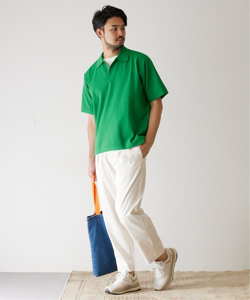 417 EDIFICE（フォーワンセブンエディフィス）の「ハーフミラノスキッパー S/S（ポロシャツ・メンズ・ライトグレー/ブラック/グリーン/ブルー/イエロー・SMALL/MEDIUM/LARGE）」の12枚目の写真