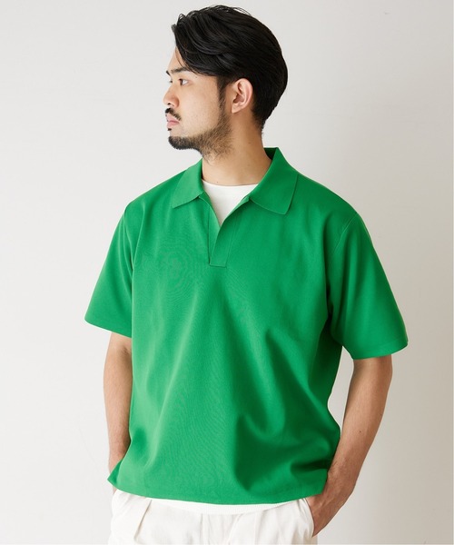 417 EDIFICE（フォーワンセブンエディフィス）の「ハーフミラノスキッパー S/S（ポロシャツ・メンズ・ライトグレー/ブラック/グリーン/ブルー/イエロー・SMALL/MEDIUM/LARGE）」の14枚目の写真