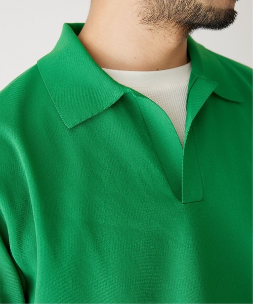 417 EDIFICE（フォーワンセブンエディフィス）の「ハーフミラノスキッパー S/S（ポロシャツ・メンズ・ライトグレー/ブラック/グリーン/ブルー/イエロー・SMALL/MEDIUM/LARGE）」の17枚目の写真