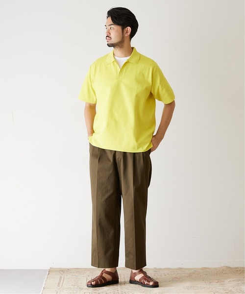 417 EDIFICE（フォーワンセブンエディフィス）の「ハーフミラノスキッパー S/S（ポロシャツ・メンズ・ライトグレー/ブラック/グリーン/ブルー/イエロー・SMALL/MEDIUM/LARGE）」の22枚目の写真