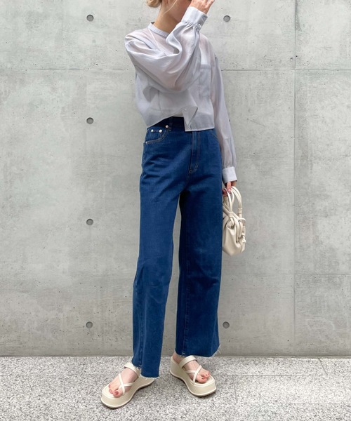 archives（アルシーヴ）の「ショートシアーシャツ/（シャツ/ブラウス・レディース・ブラック/オフホワイト/オレンジ/シルバーグレー/アイボリー・MEDIUM）」の7枚目の写真