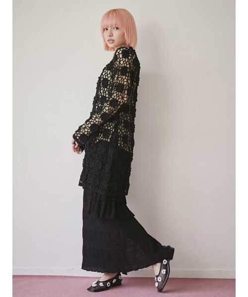 merry jenny（メリージェニー）の「クロシェニットミニワンピース（ワンピース・レディース・アイボリー/ブラック・FREE）」の7枚目の写真