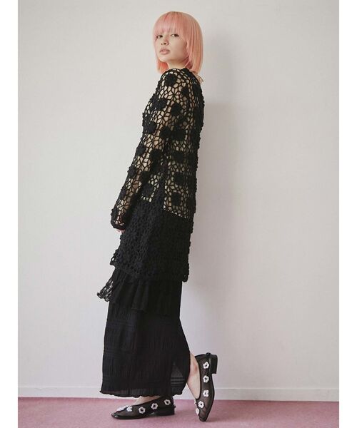 merry jenny（メリージェニー）の「クロシェニットミニワンピース（ワンピース・レディース・アイボリー/ブラック・FREE）」の12枚目の写真