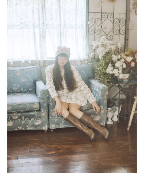 merry jenny（メリージェニー）の「クロシェニットミニワンピース（ワンピース・レディース・アイボリー/ブラック・FREE）」の13枚目の写真