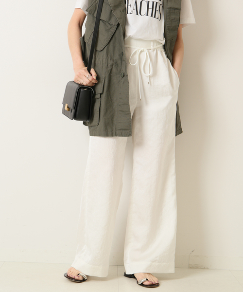 Spick & Span（スピックアンドスパン）の「サテン イージーパンツ（その他パンツ・レディース・ホワイト/ブラック/ベージュ・38/36）」の2枚目の写真