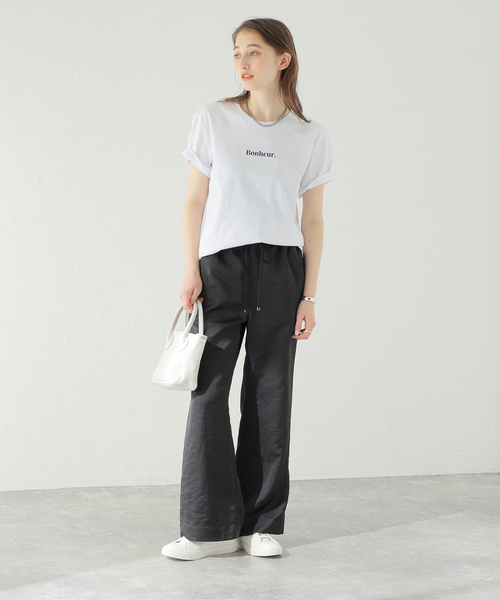 Spick & Span（スピックアンドスパン）の「サテン イージーパンツ（その他パンツ・レディース・ホワイト/ブラック/ベージュ・38/36）」の4枚目の写真