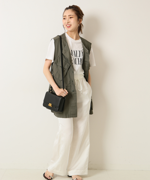 Spick & Span（スピックアンドスパン）の「サテン イージーパンツ（その他パンツ・レディース・ホワイト/ブラック/ベージュ・38/36）」の9枚目の写真