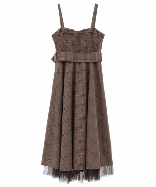 31 Sons de mode（トランテアン　ソン　ドゥ　モード）の「チェックキャミワンピース（ワンピース・レディース・クリーム/ブラウン・36/38）」の7枚目の写真