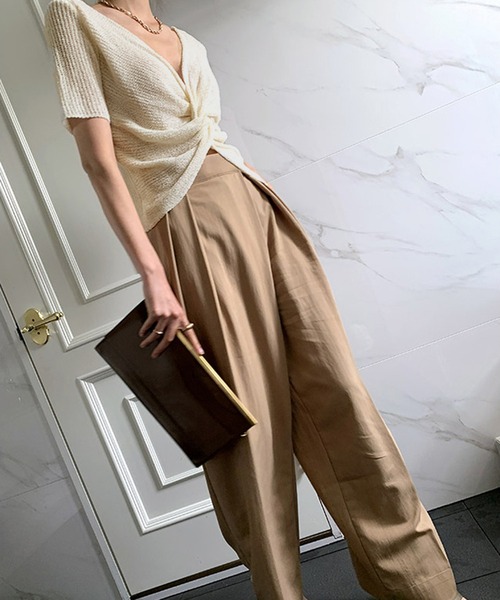 Jewelobe(ジュエローブ)の「透かし編み2wayルーズニットプルオーバー(ニット/セーター・レディース・ブラウン/アイボリー/ブラック・FREE)」の8枚目の写真