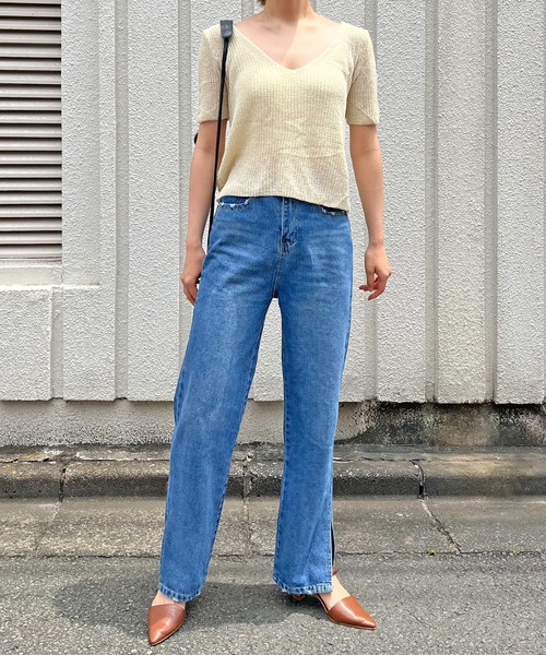 Jewelobe(ジュエローブ)の「透かし編み2wayルーズニットプルオーバー(ニット/セーター・レディース・ブラウン/アイボリー/ブラック・FREE)」の14枚目の写真