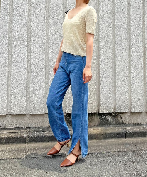 Jewelobe(ジュエローブ)の「透かし編み2wayルーズニットプルオーバー(ニット/セーター・レディース・ブラウン/アイボリー/ブラック・FREE)」の16枚目の写真