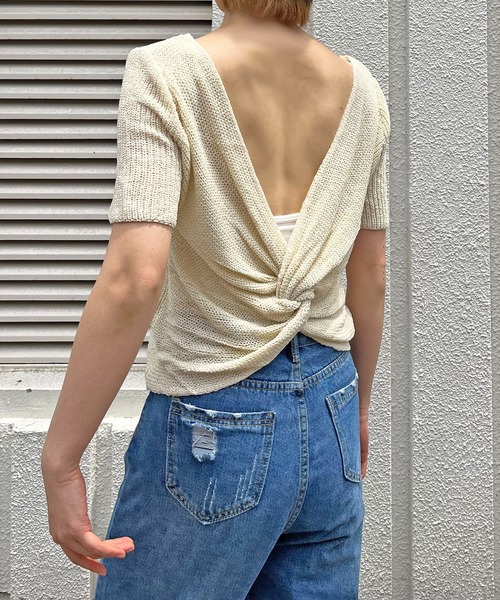Jewelobe(ジュエローブ)の「透かし編み2wayルーズニットプルオーバー(ニット/セーター・レディース・ブラウン/アイボリー/ブラック・FREE)」の21枚目の写真