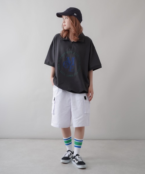 SPINNS(スピンズ)の「ウォレットチェーン付 ツイル ハーフカーゴパンツ(カーゴパンツ・レディース・オフホワイト/カモフラージュ/ブラック/ブルー系その他/グリーン/ブラック系その他/ベージュ・ONESIZE)」の16枚目の写真