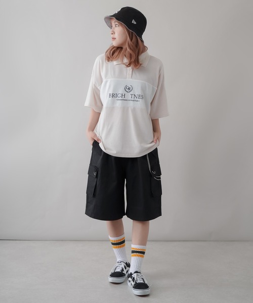 SPINNS(スピンズ)の「ウォレットチェーン付 ツイル ハーフカーゴパンツ(カーゴパンツ・レディース・オフホワイト/カモフラージュ/ブラック/ブルー系その他/グリーン/ブラック系その他/ベージュ・ONESIZE)」の20枚目の写真