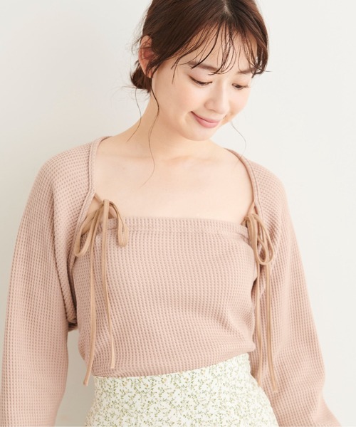 FREE'S MART（フリーズマート）の「◆マルチウェイボレロセットカットソー（Tシャツ/カットソー・レディース・ホワイト/ベージュ/イエロー・FREE）」の2枚目の写真