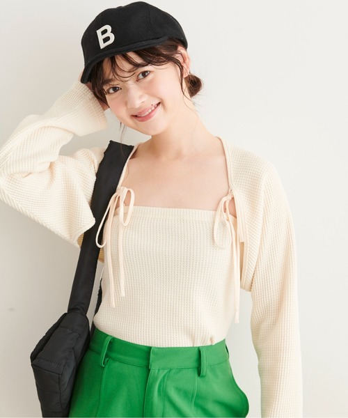 FREE'S MART（フリーズマート）の「◆マルチウェイボレロセットカットソー（Tシャツ/カットソー・レディース・ホワイト/ベージュ/イエロー・FREE）」の5枚目の写真