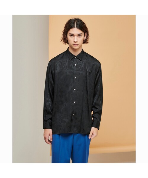 tk.TAKEO KIKUCHI（ティーケータケオキクチ）の「◆ブライトリーフジャカードシャツ（ユニセックスアイテム）（シャツ/ブラウス・メンズ・キャメル/ブラック系3/ダークグリーン系3・02/03/66）」の15枚目の写真