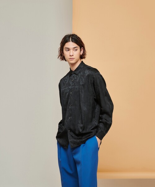 tk.TAKEO KIKUCHI（ティーケータケオキクチ）の「◆ブライトリーフジャカードシャツ（ユニセックスアイテム）（シャツ/ブラウス・メンズ・キャメル/ブラック系3/ダークグリーン系3・02/03/66）」の16枚目の写真